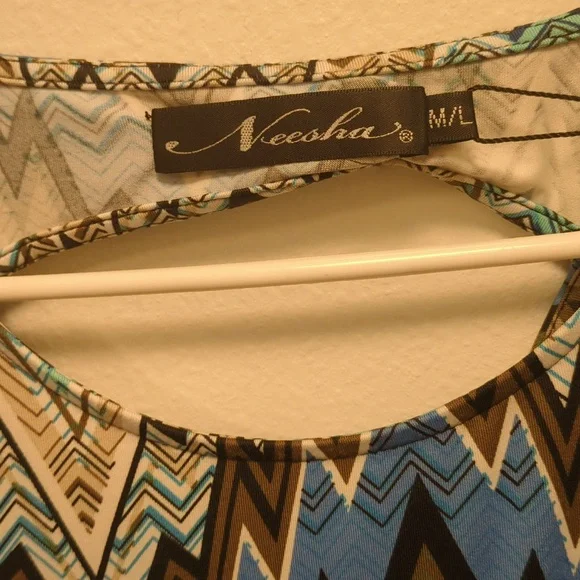 NWT Neesha Mini Dress - Chevron Pattern - Elastic - Relaxed Vibe - Work To Play - Picture 11 of 13